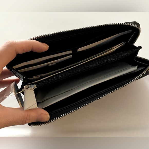 NWT Coach Peyton Dream C Slim Zip Wallet SL/black white/black F50526 - Picture 6 of 8